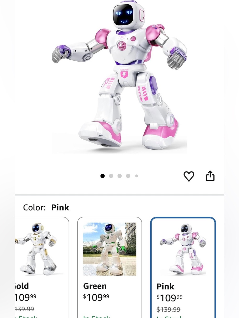 Ruko 1088 Pink Interactive Rechargeable Robot Toy